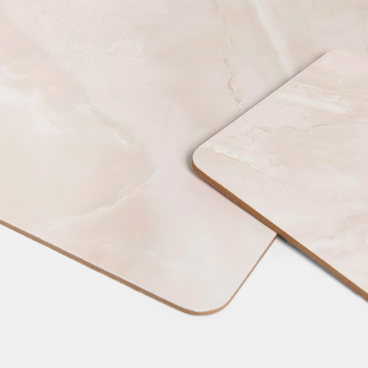 OHS 4 Pack Place Mat and Coaster Set Pack - Cream Marble>