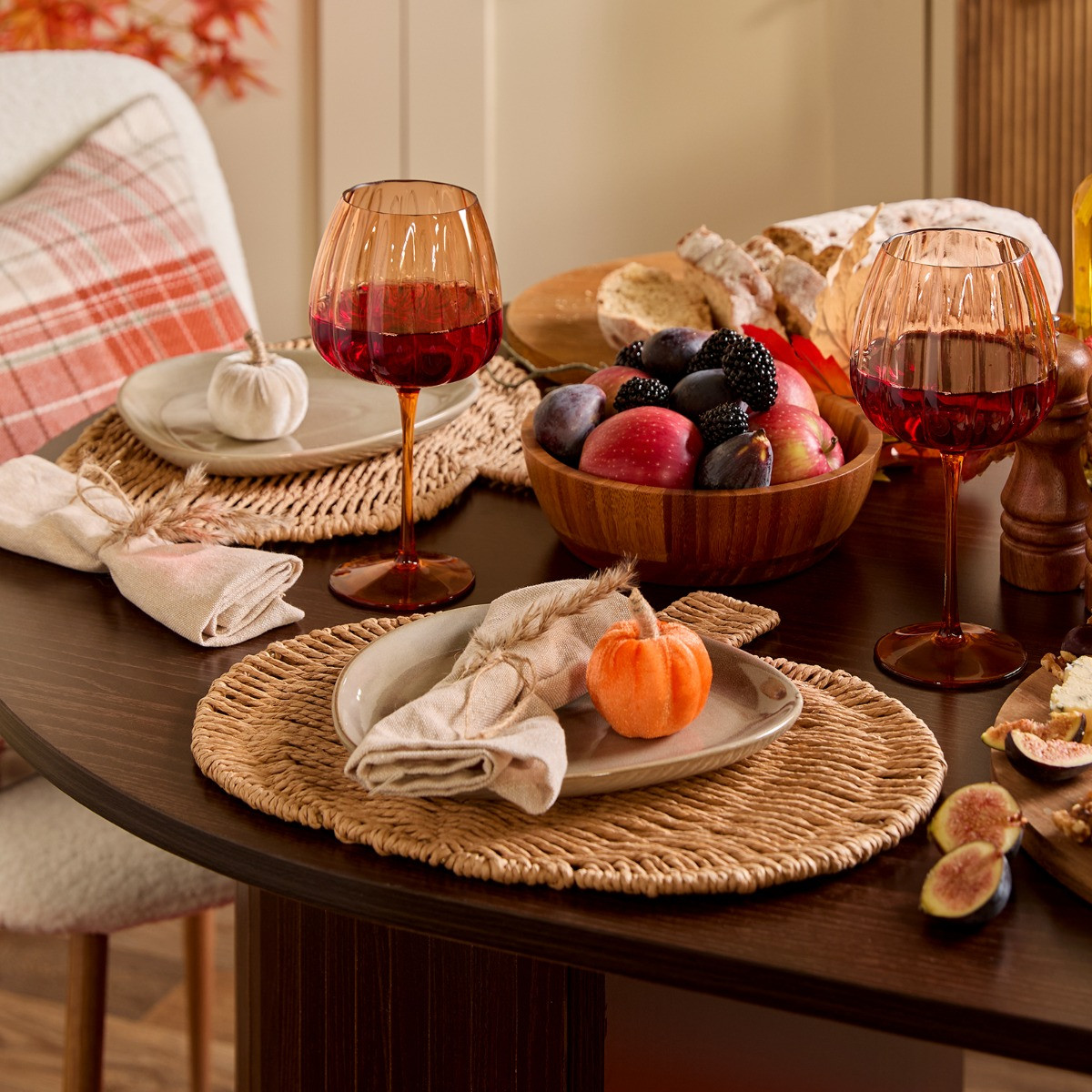 OHS 2 Pack Seagrass Pumpkin Placemats - Natural>