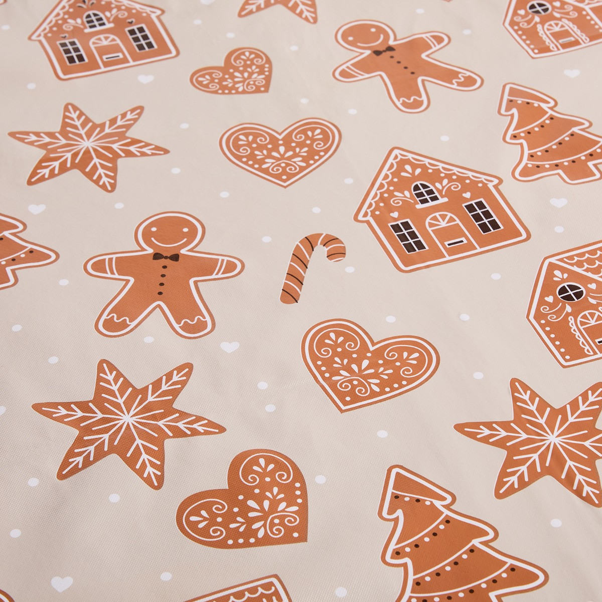 OHS Gingerbread Print Table Cloth - Natural>