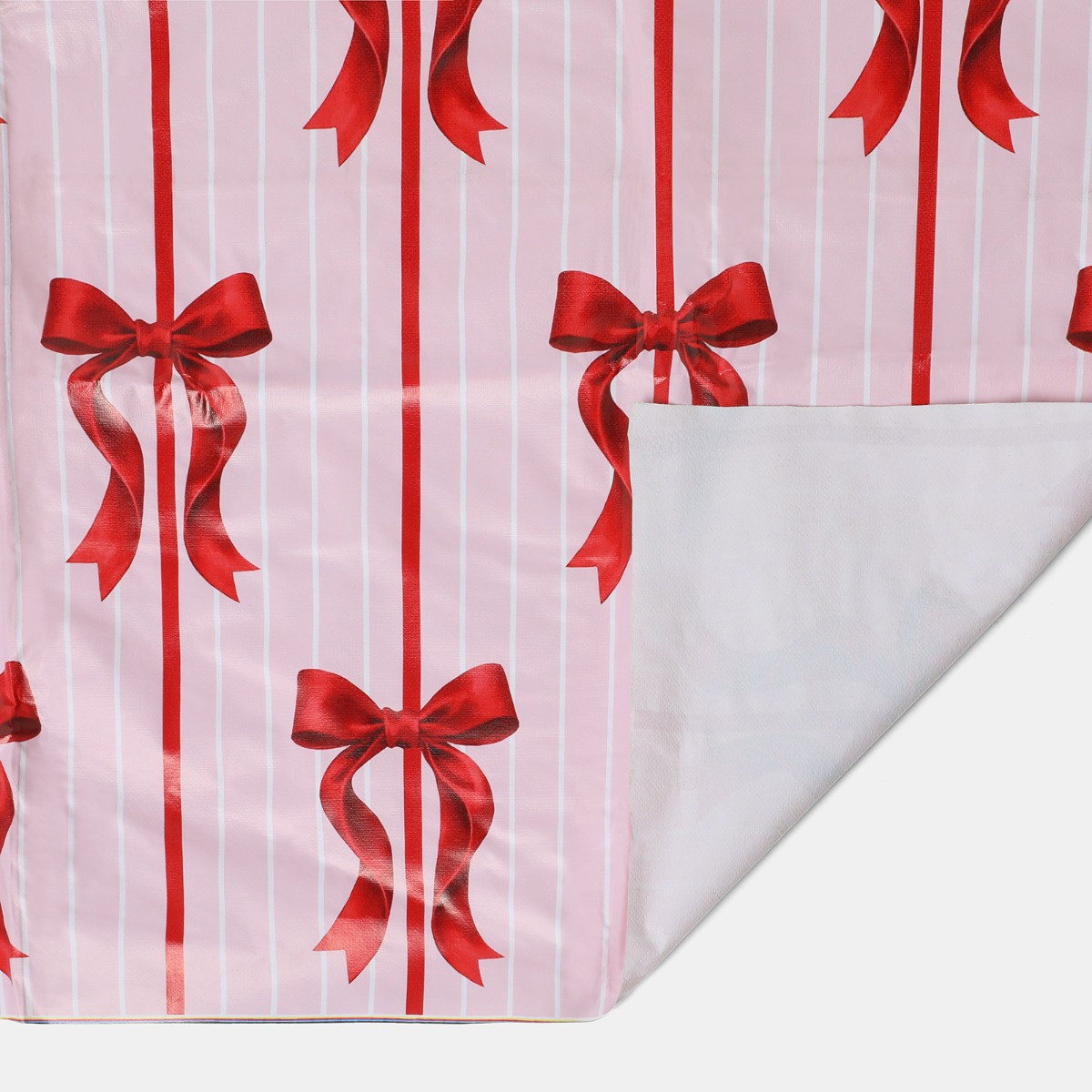OHS Bow Print Table Cloth - Pink/Red>