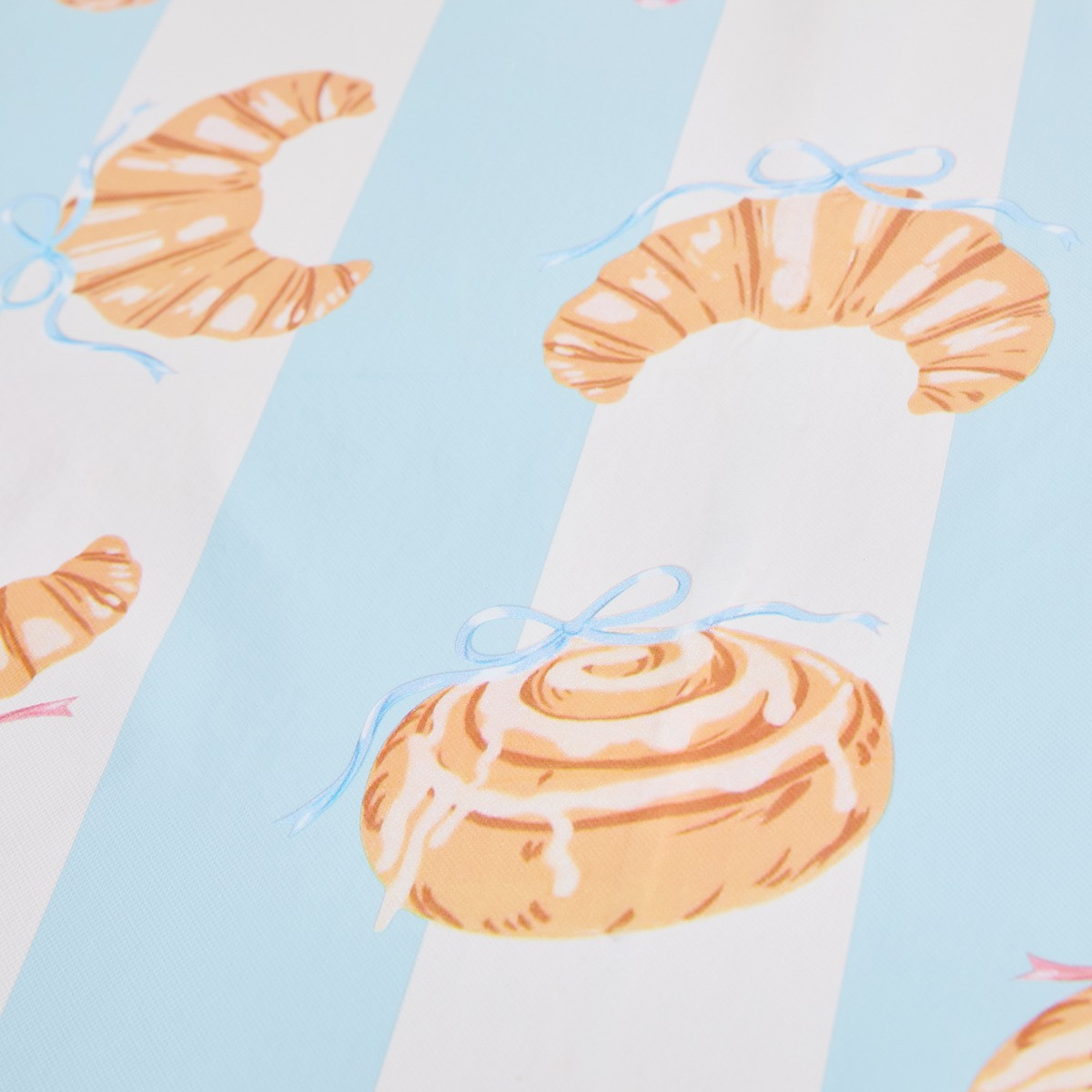 OHS Croissant Printed Table Cloth - Blue/White>
