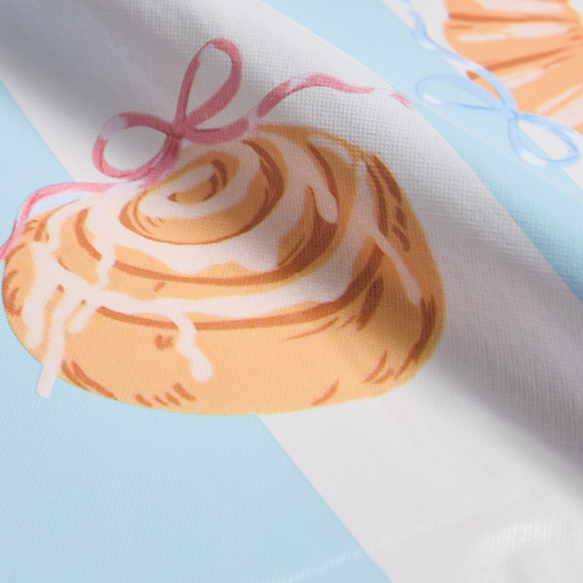 OHS Croissant Printed Table Cloth - Blue/White>