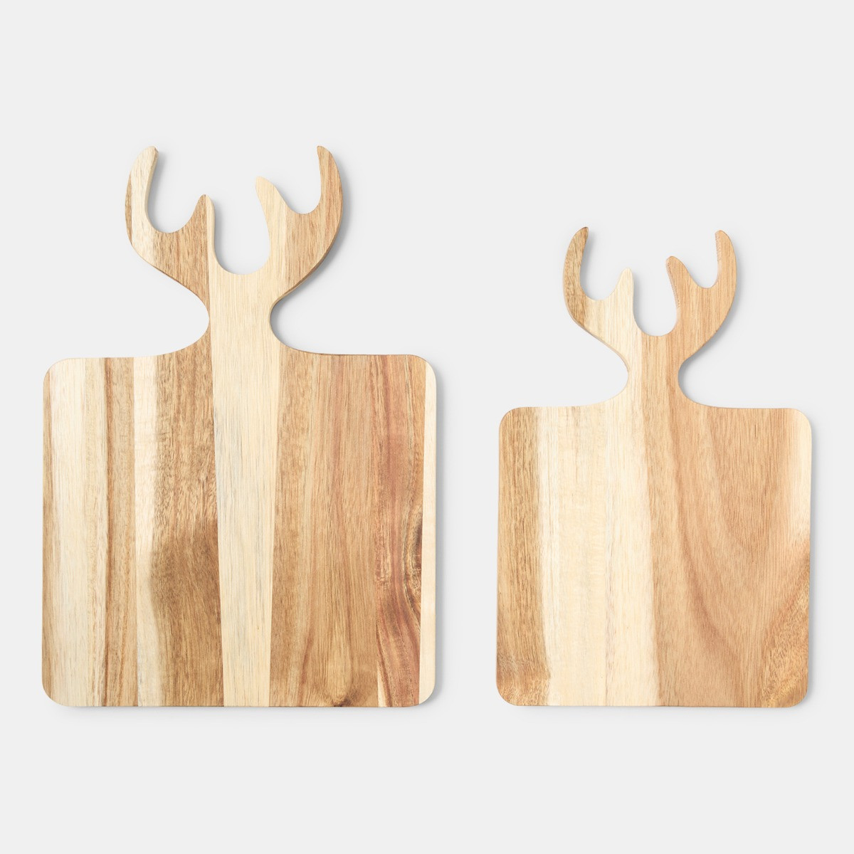OHS Reindeer Wooden Serving Board, Natural - 2 Pack>
