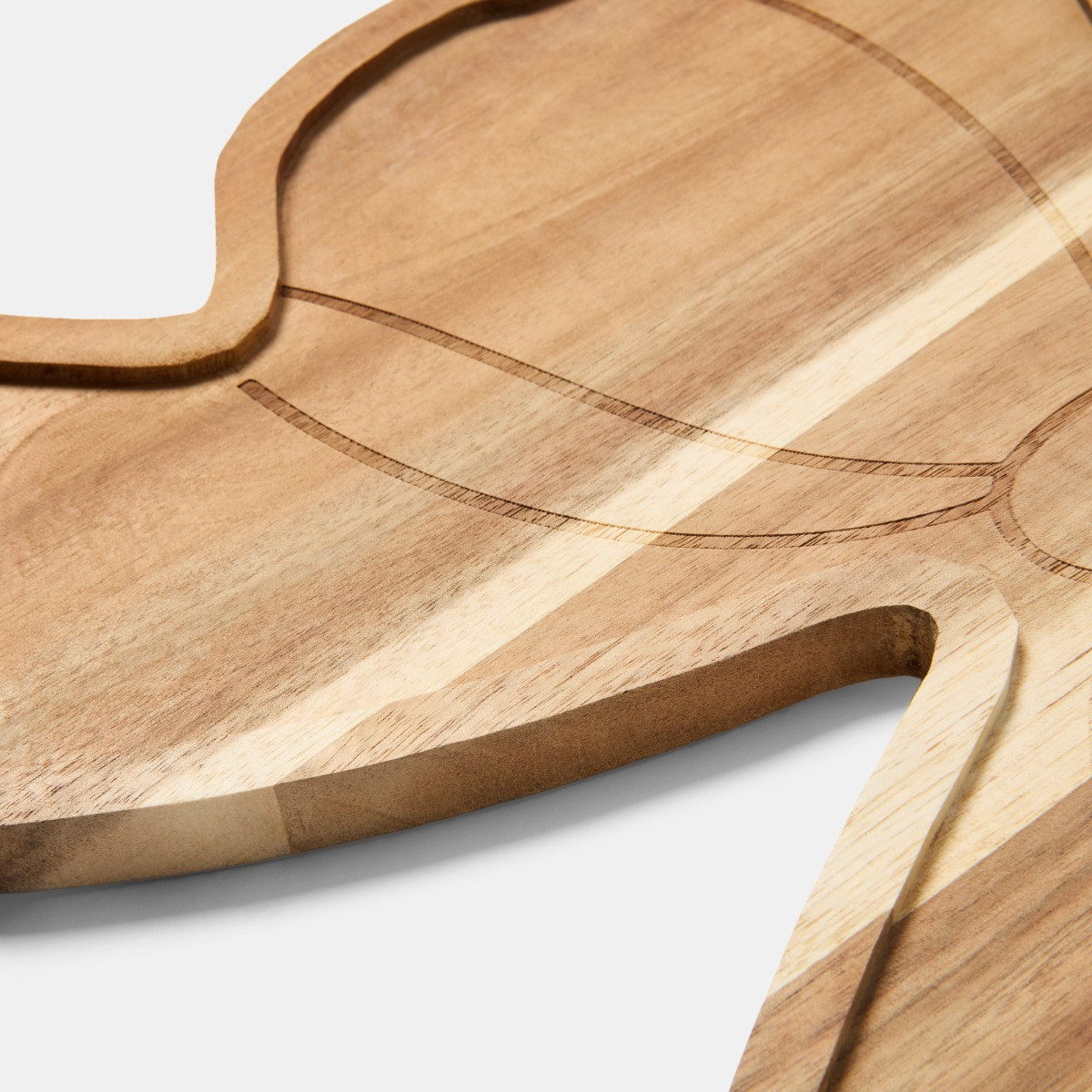 OHS Bow Shaped Wooden Serving Board - Natural>