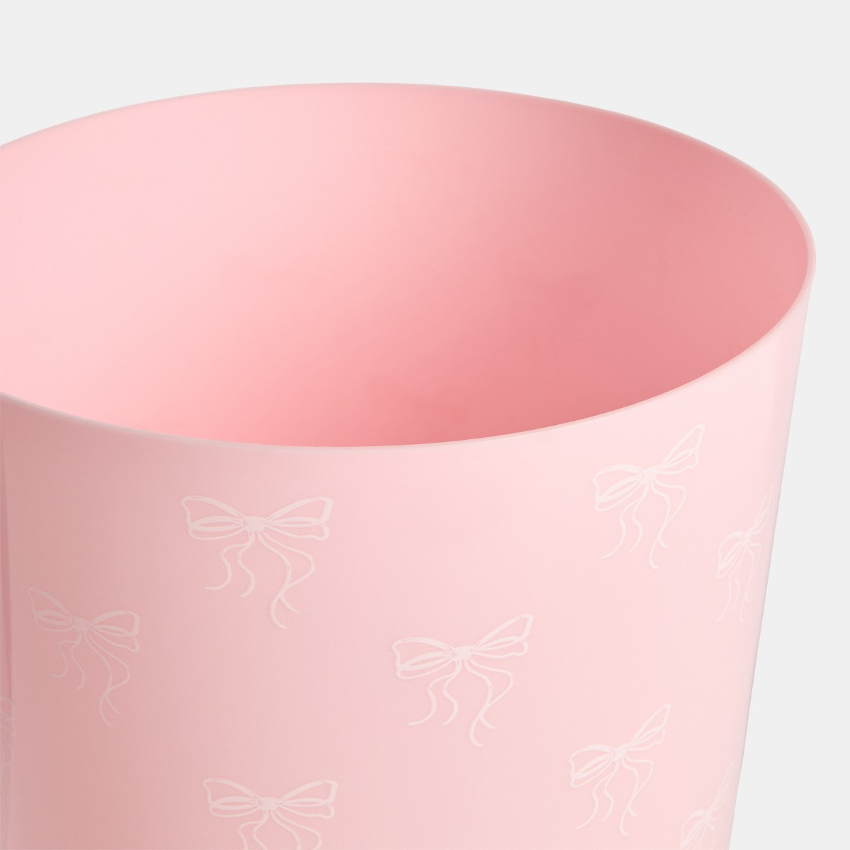OHS Bow Print Essentials Waste Bin - Pink>