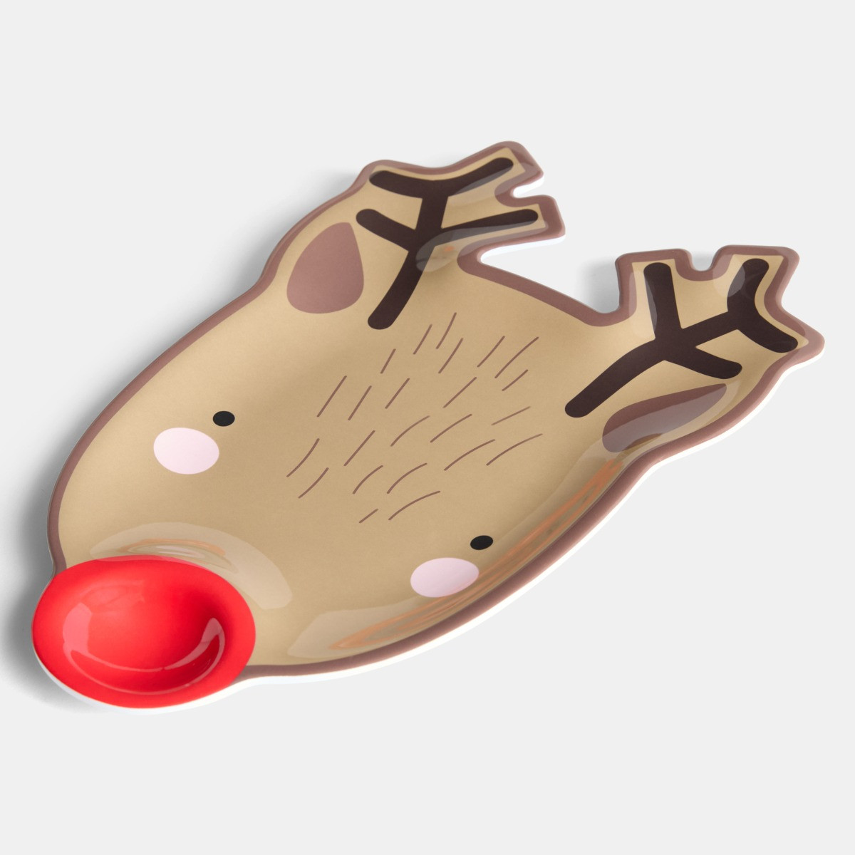 OHS 2 Pack Reindeer Dip Plate - Brown>