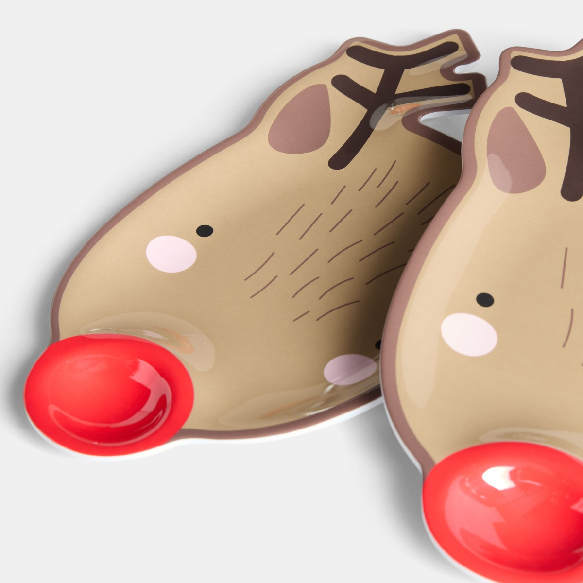 OHS 2 Pack Reindeer Dip Plate - Brown>