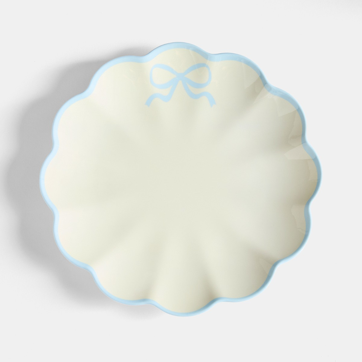 OHS 2 Pack Bow Scalloped Plate - Blue/White>