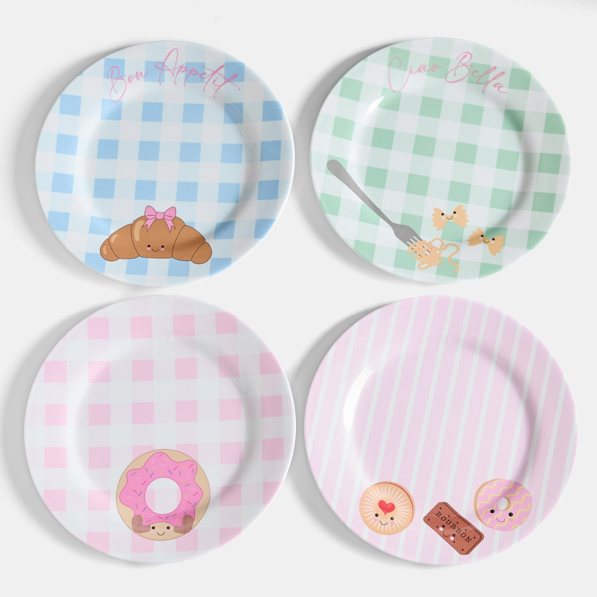 OHS 4 Pack Sweetie Pies Plates - Multi>