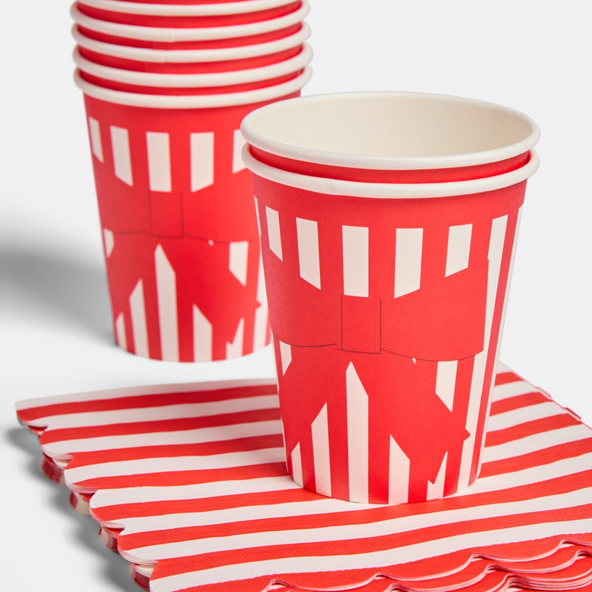 OHS Bow Paper Party Set, Red/White - 41pcs>