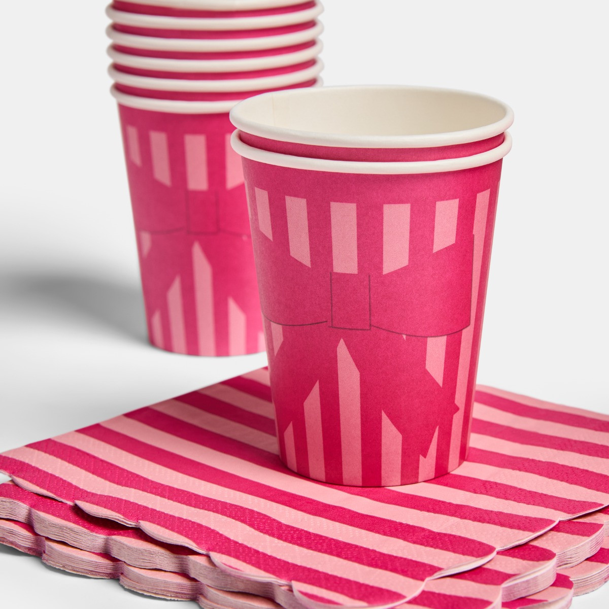 OHS Bow Paper Party Set, Hot Pink/Pink - 41pcs>