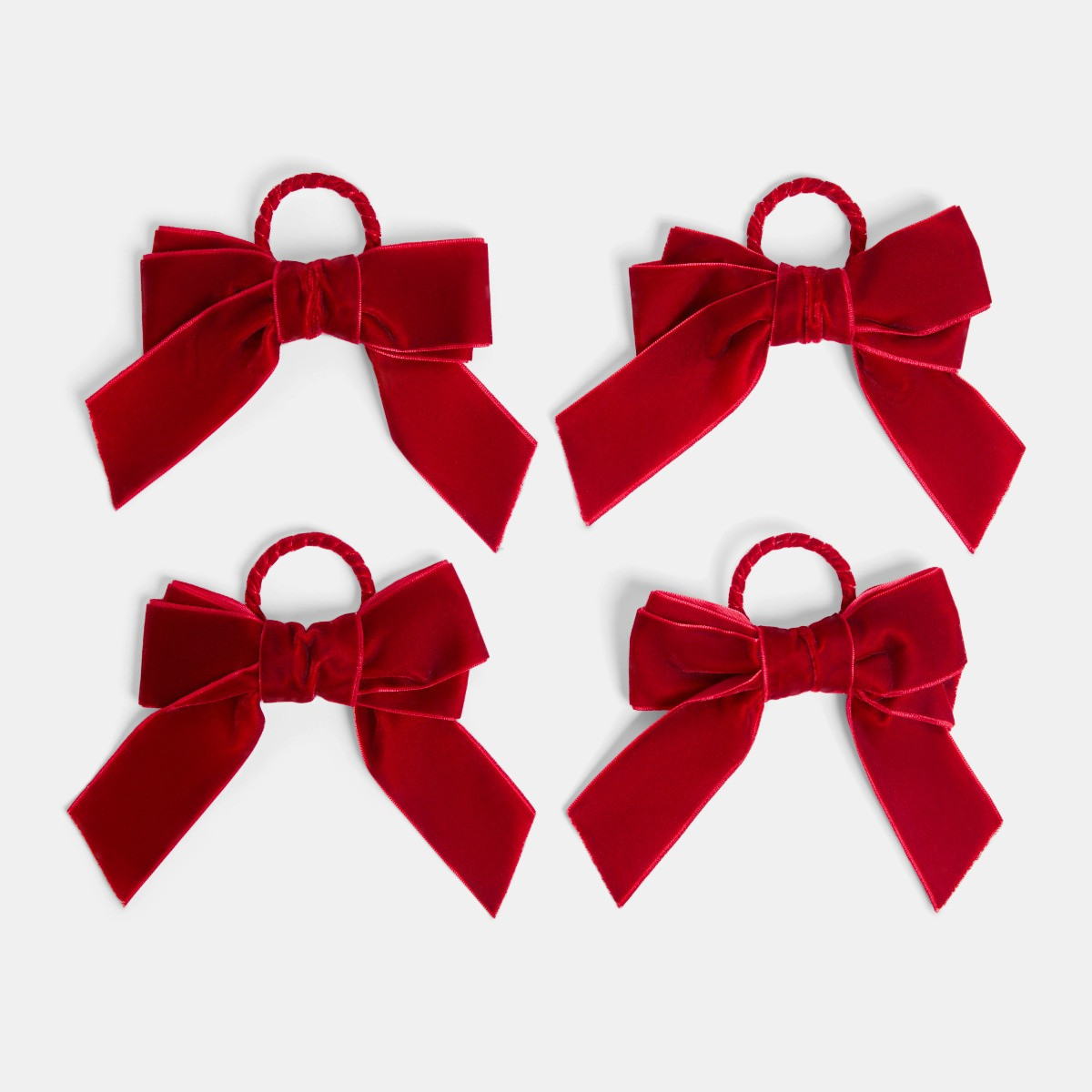 OHS 4 Pack Bow Napkin Rings - Burgundy>