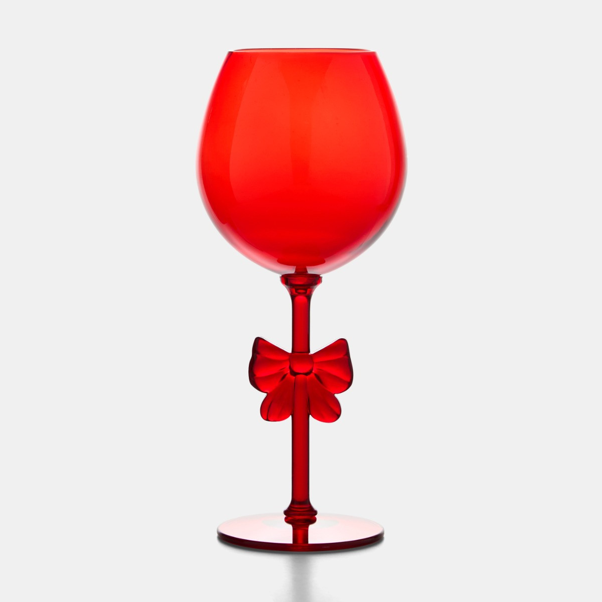 OHS Plastic Bow Wine Glasses, Red - 2 Pack>
