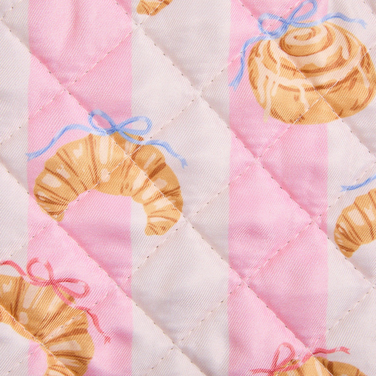 OHS Croissant Print Oven Mit & Pot Stand Set - Pink/White>