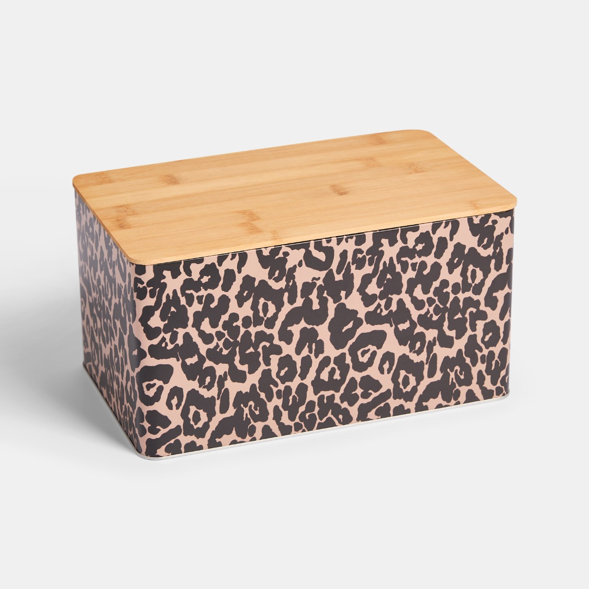 OHS Leopard Print Bread Bin and Canister Set - Brown>