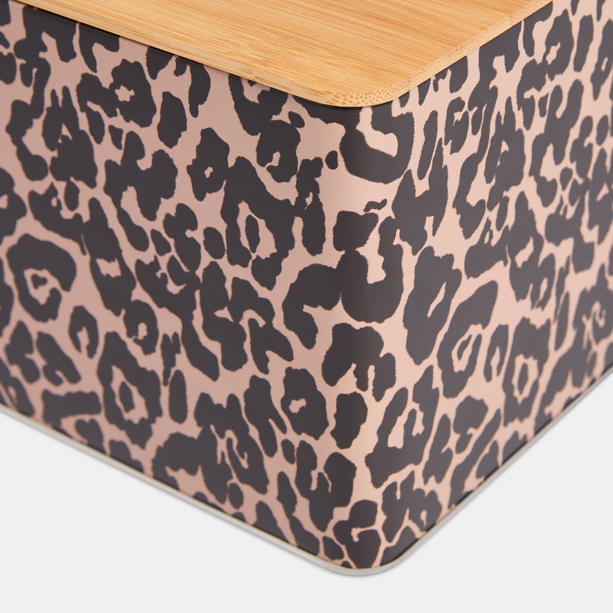 OHS Leopard Print Bread Bin and Canister Set - Brown>