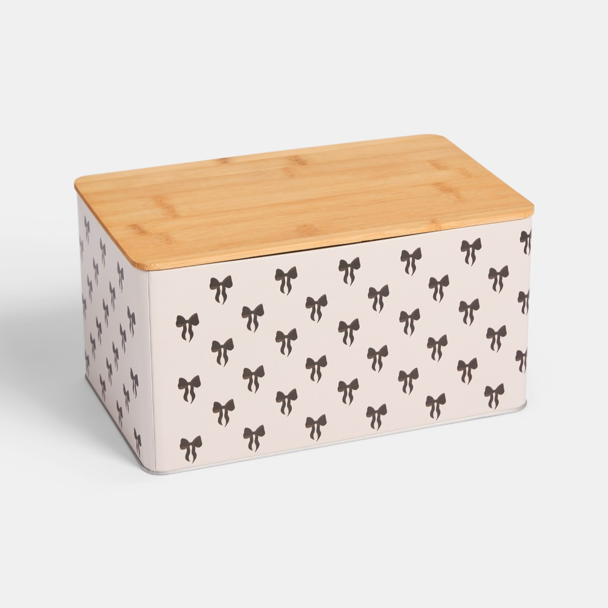 OHS Bow Print Bread Bin and Canister Set - Monochrome>