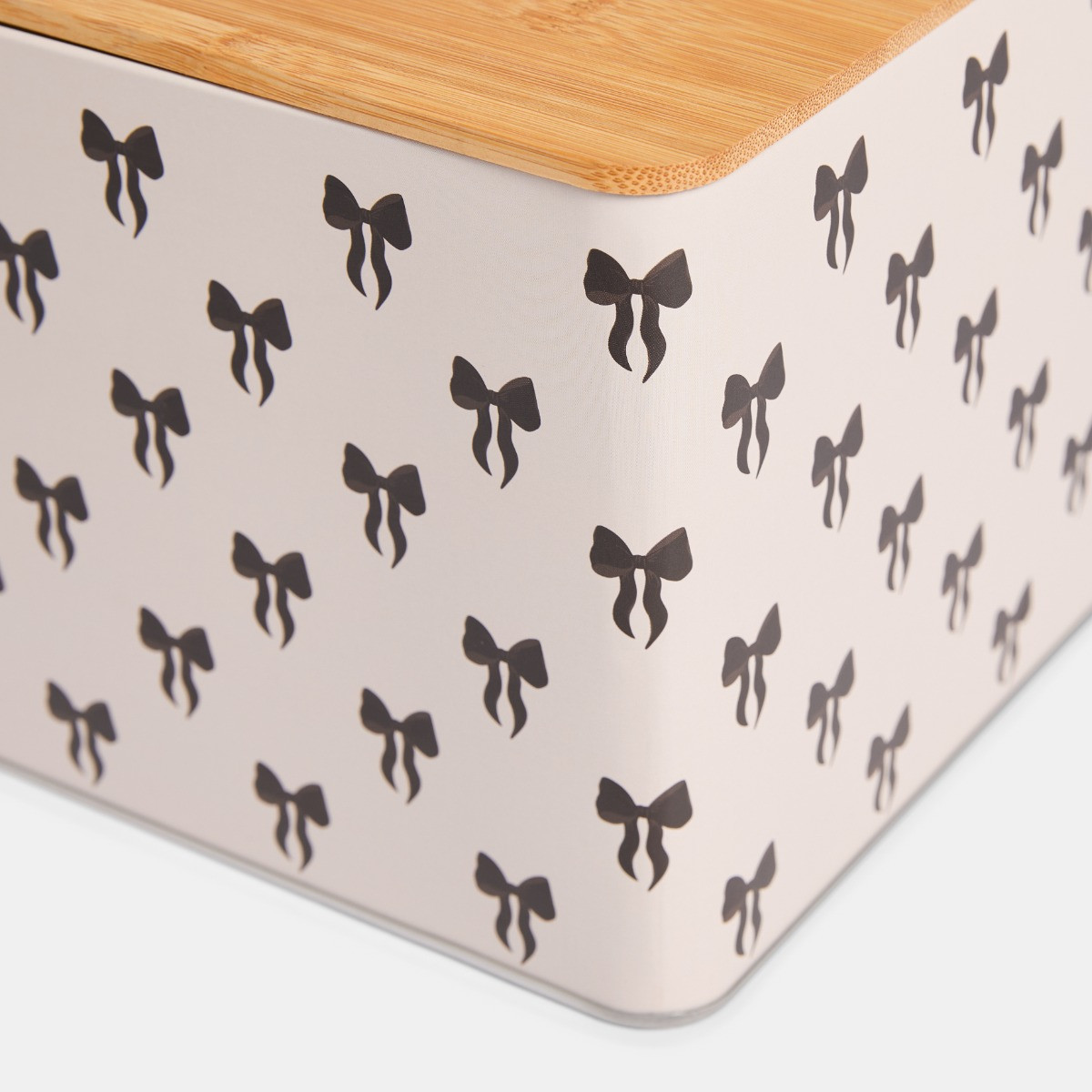 OHS Bow Print Bread Bin and Canister Set - Monochrome>