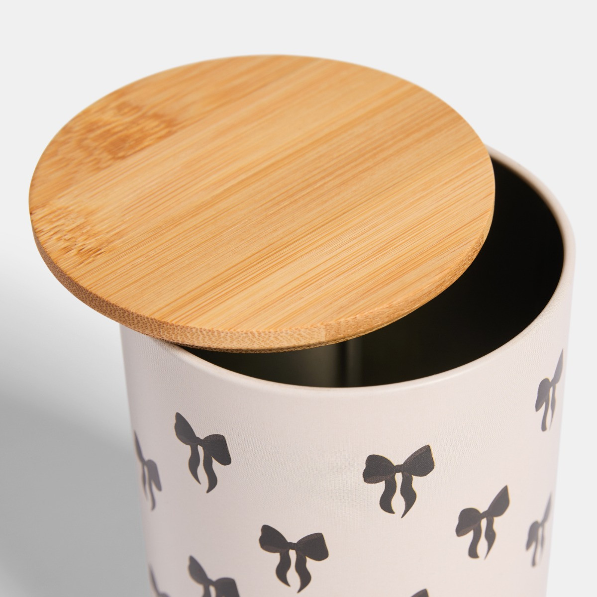 OHS Bow Print Bread Bin and Canister Set - Monochrome>