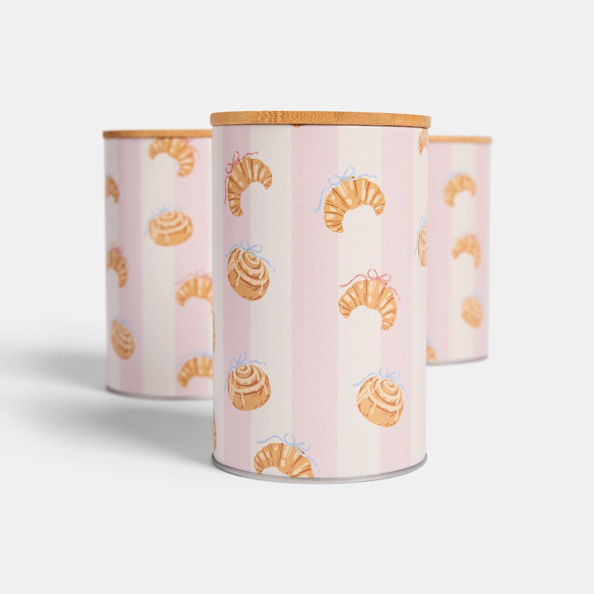 OHS Croissant Bread Bin and Canister Set - Pink>