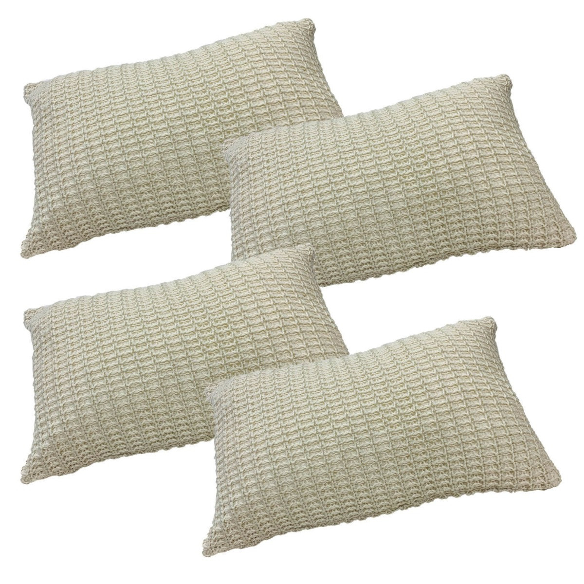 Pack of 4 Dreamscene Soft Knitted Cushion Cover 30x45cm Unfilled - Biscuit>