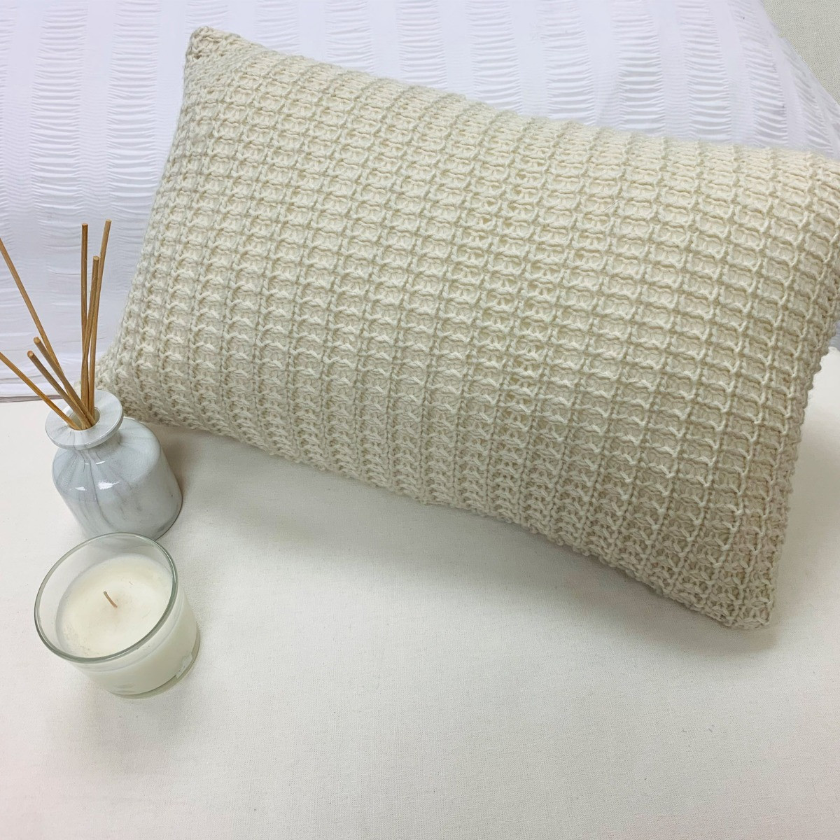 Pack of 4 OHS Soft Knitted Cushion Cover 30x45cm Unfilled - Biscuit>