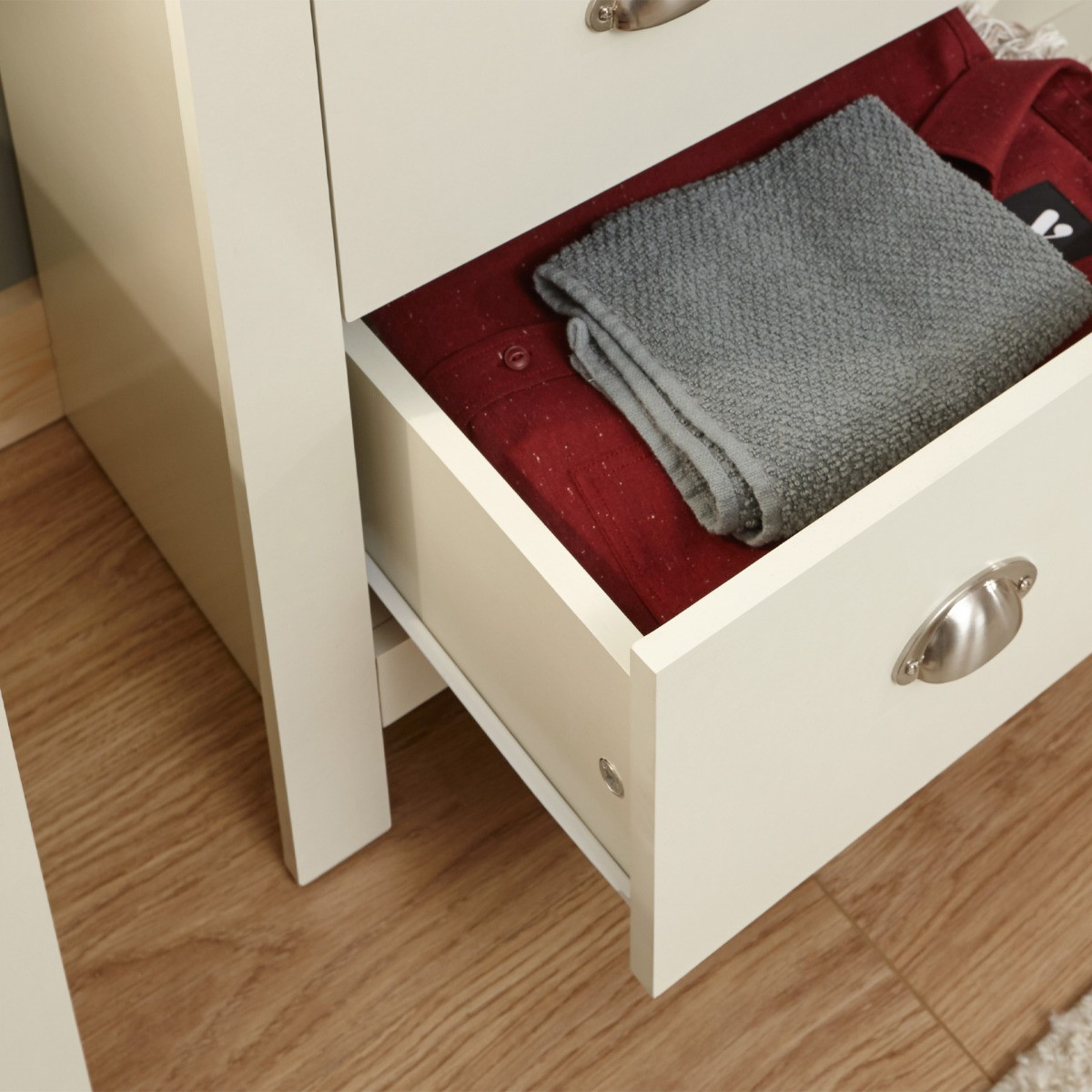 Lancaster 2+2 Drawer Chest of Drawers - Cream>