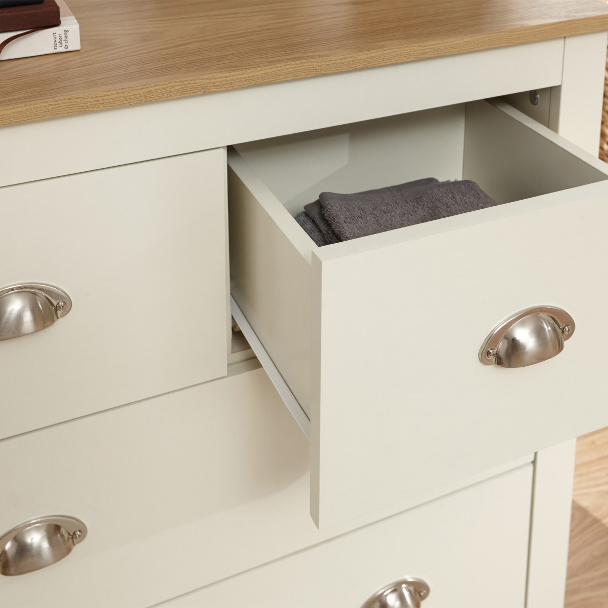 Lancaster 2+2 Drawer Chest of Drawers - Cream>
