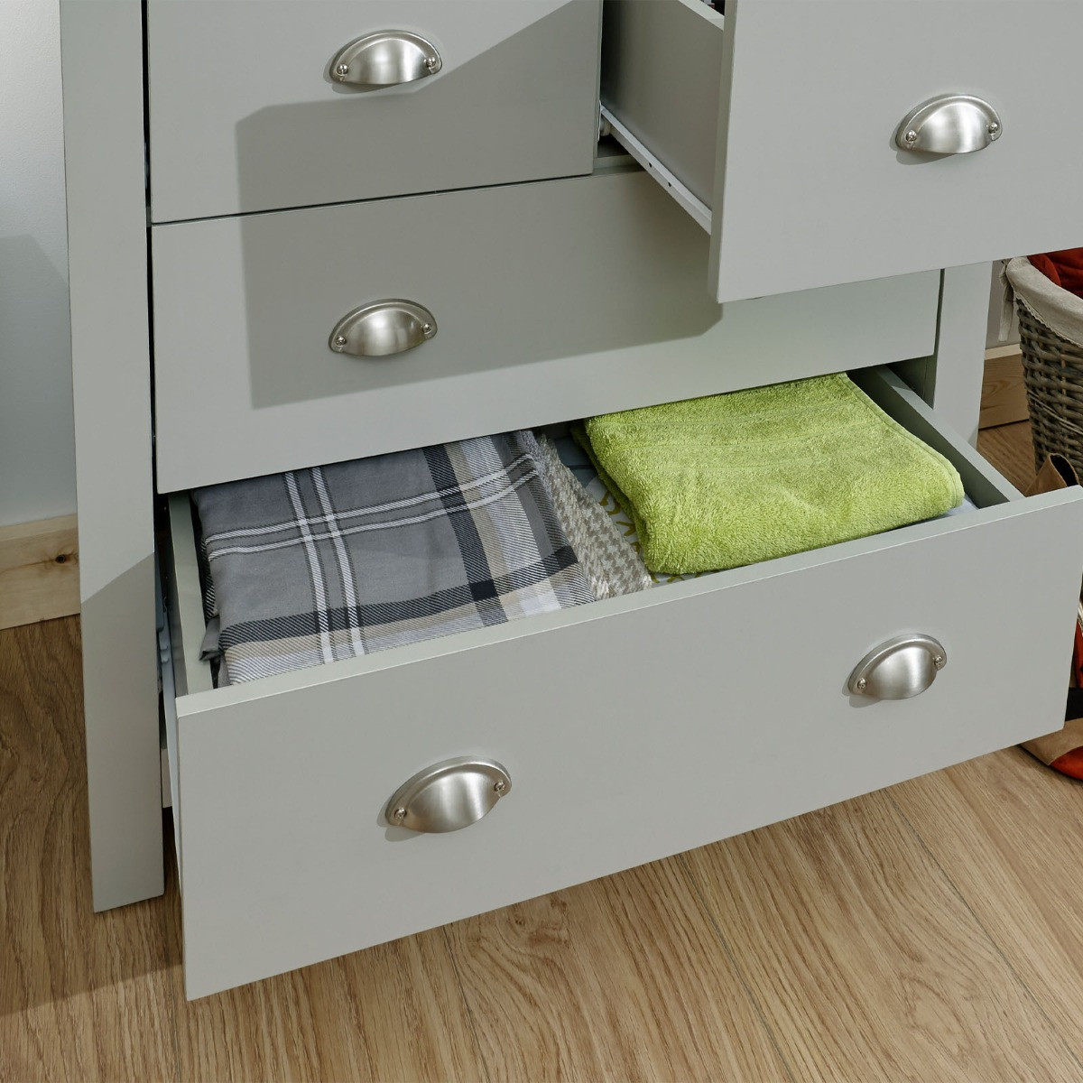 Lancaster 2+2 Drawer Chest of Drawers - Grey>