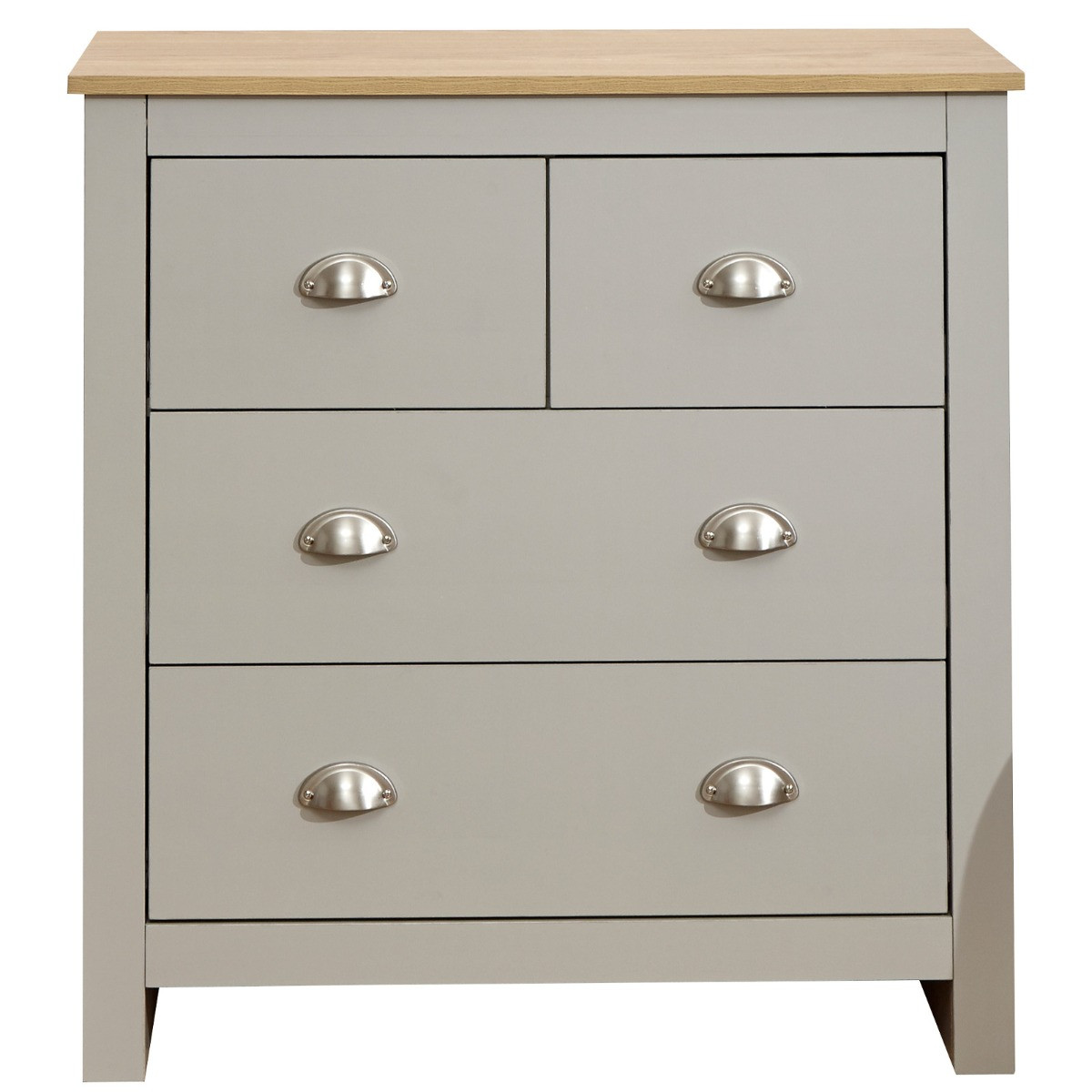 Lancaster 2+2 Drawer Chest of Drawers - Grey>
