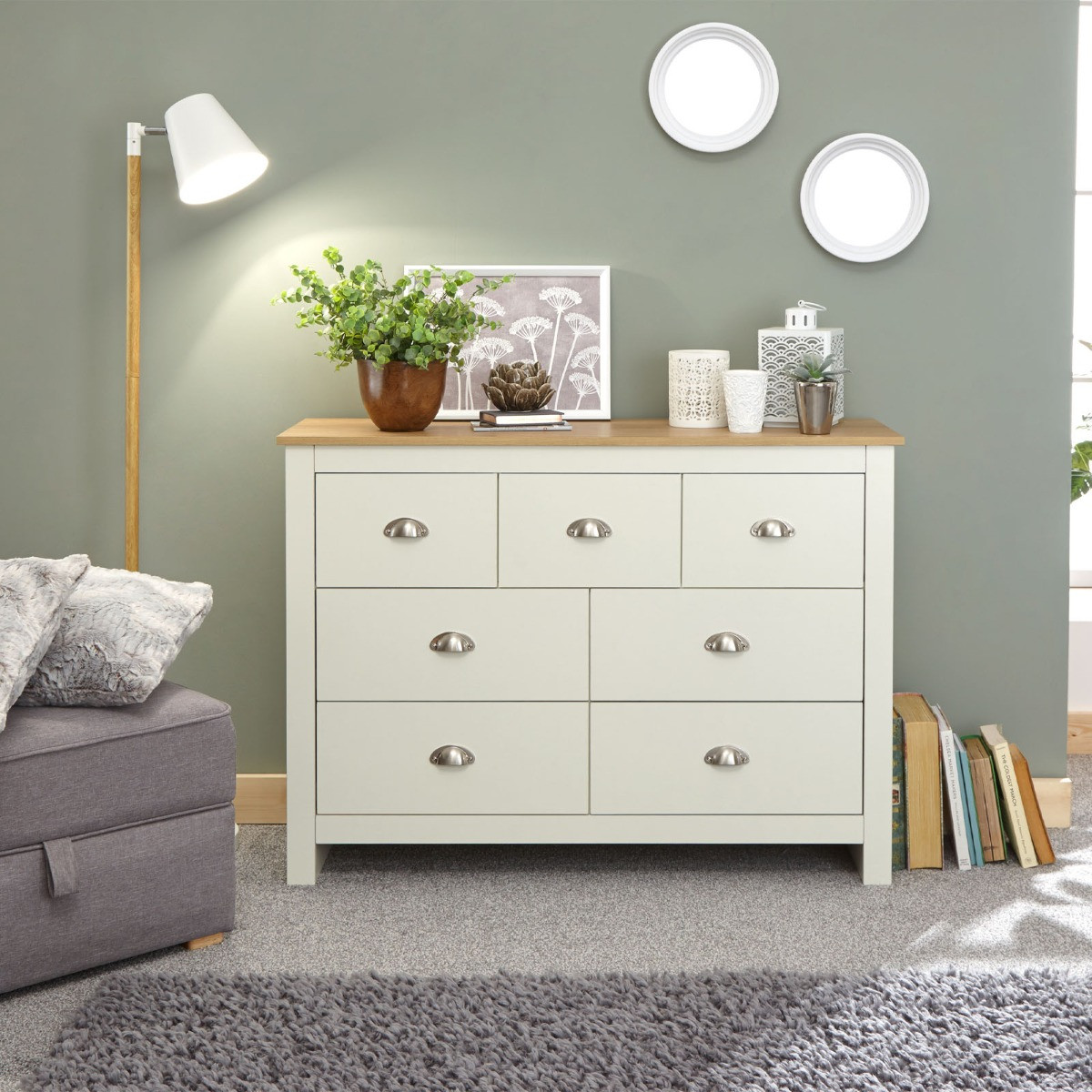 Lancaster Merchants Chest of Drawers - Cream>