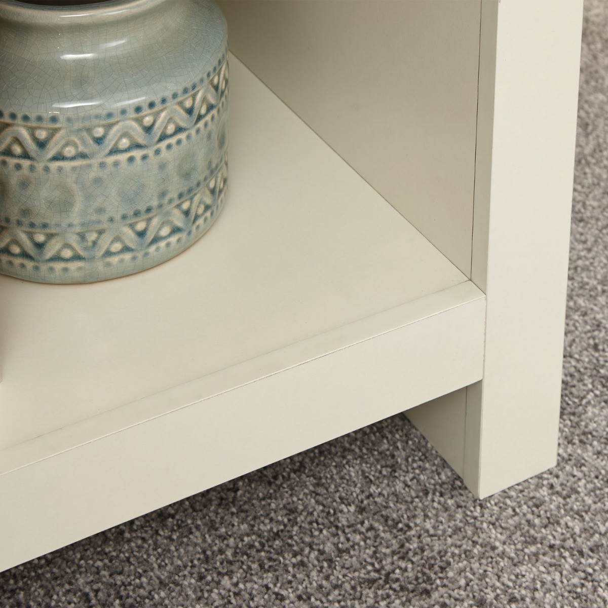 Lancaster Side Table With Shelf - Cream>