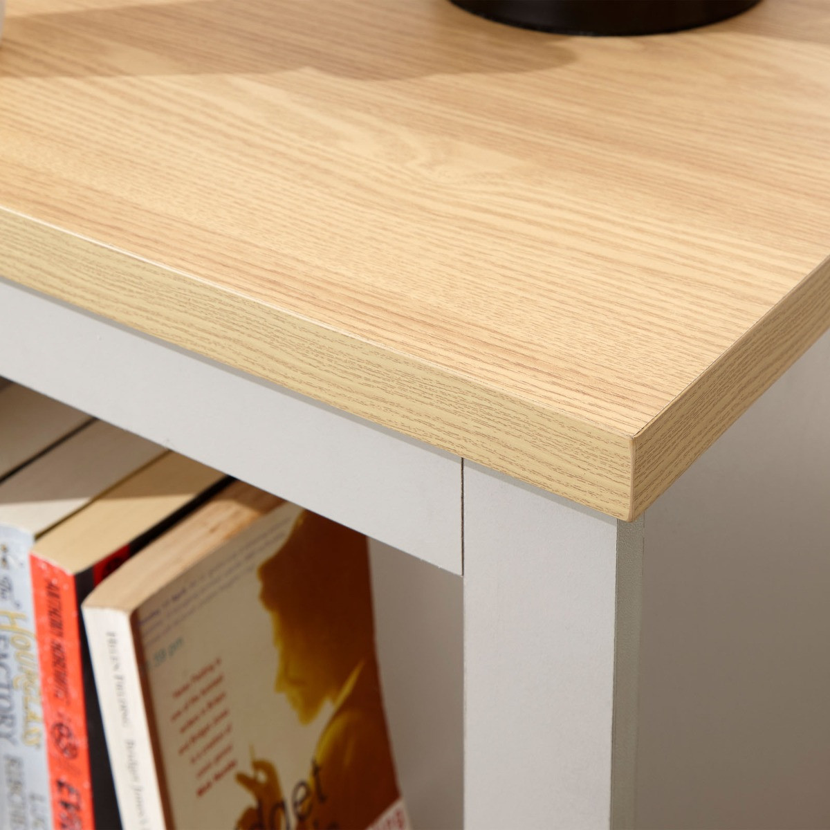 Lancaster Side Table With Shelf - Grey>