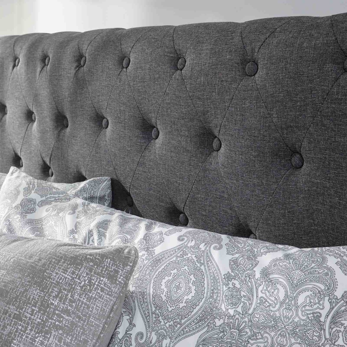 Layla Ottoman Storage Bed - Charcoal Grey>