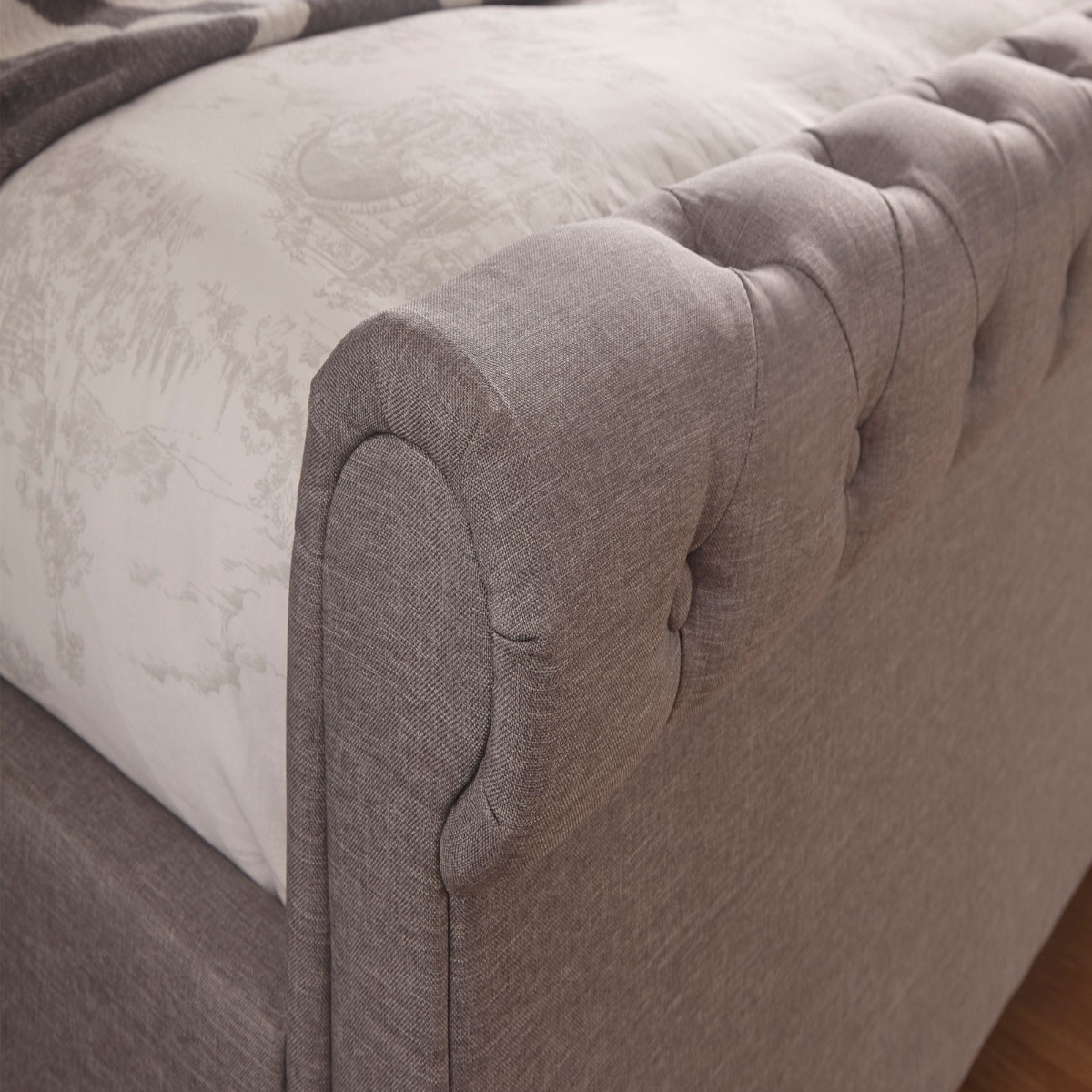 Layla Ottoman Storage Bed - Silver>