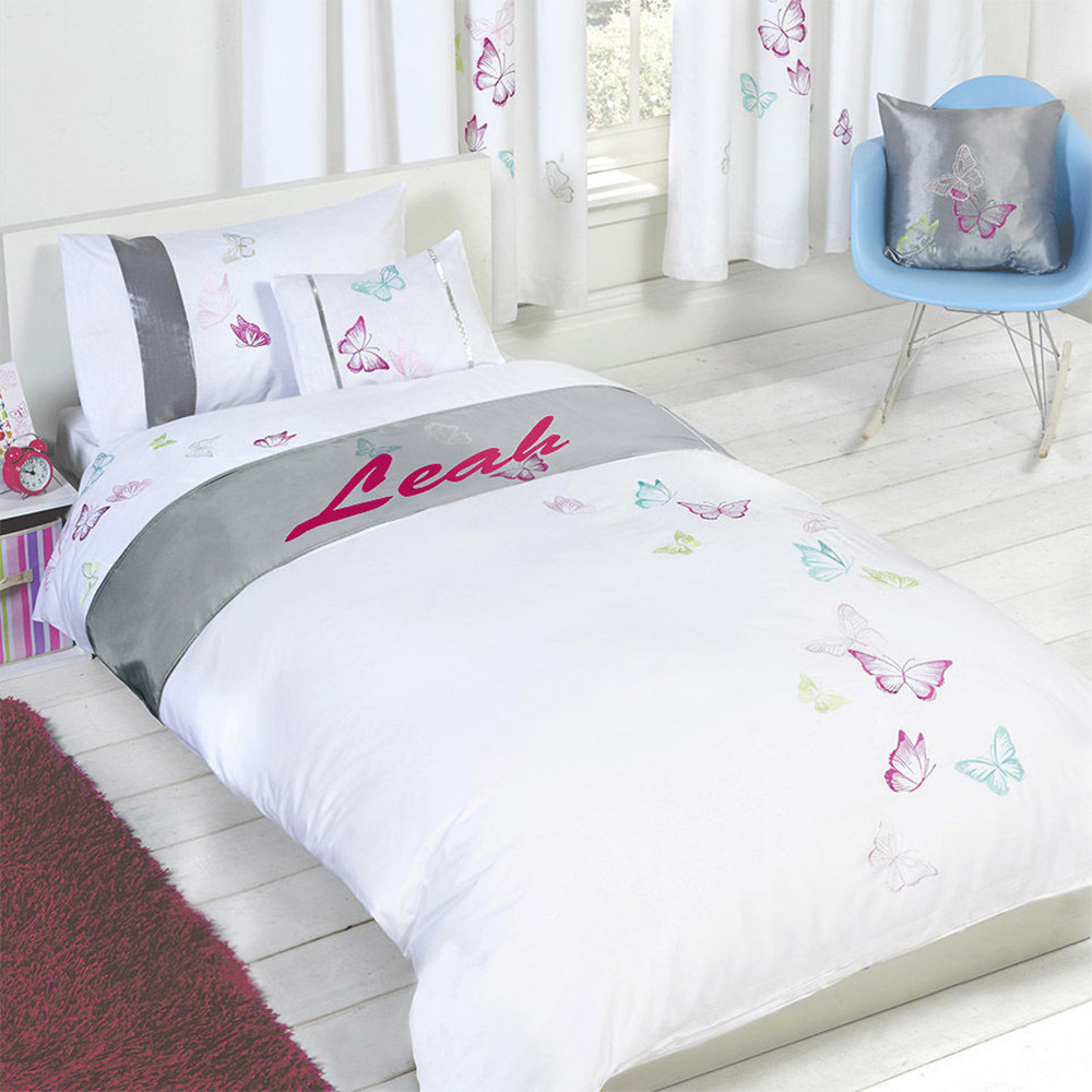 Personalised Butterfly Duvet Cover Set - Leah, Single>
