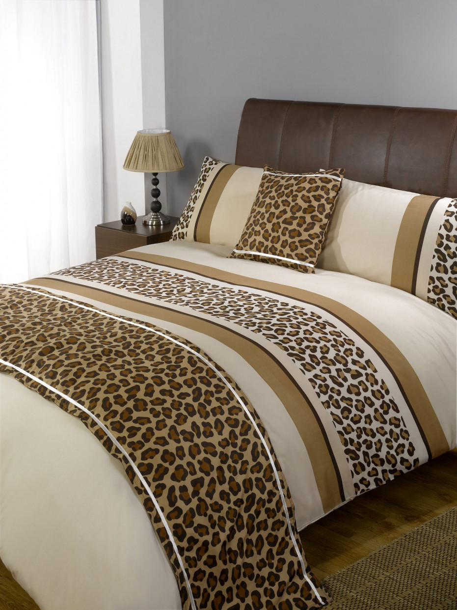 Leopard Bed In A Bag Duvet Cover Set - Chocolate>