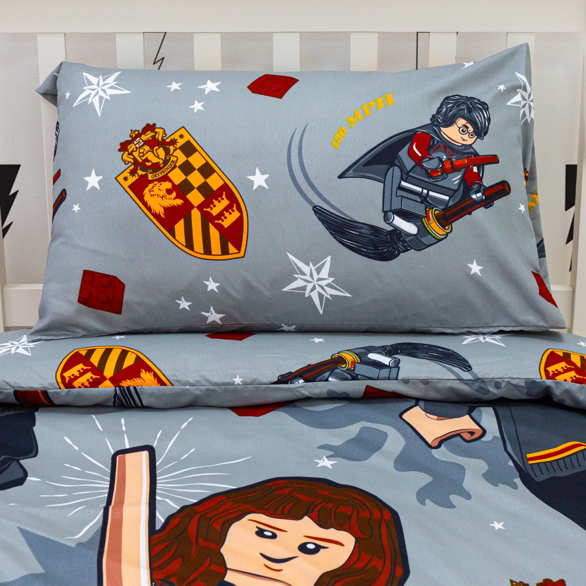 Harry Potter Lego, Gryffindor Duvet Set, Blue Single