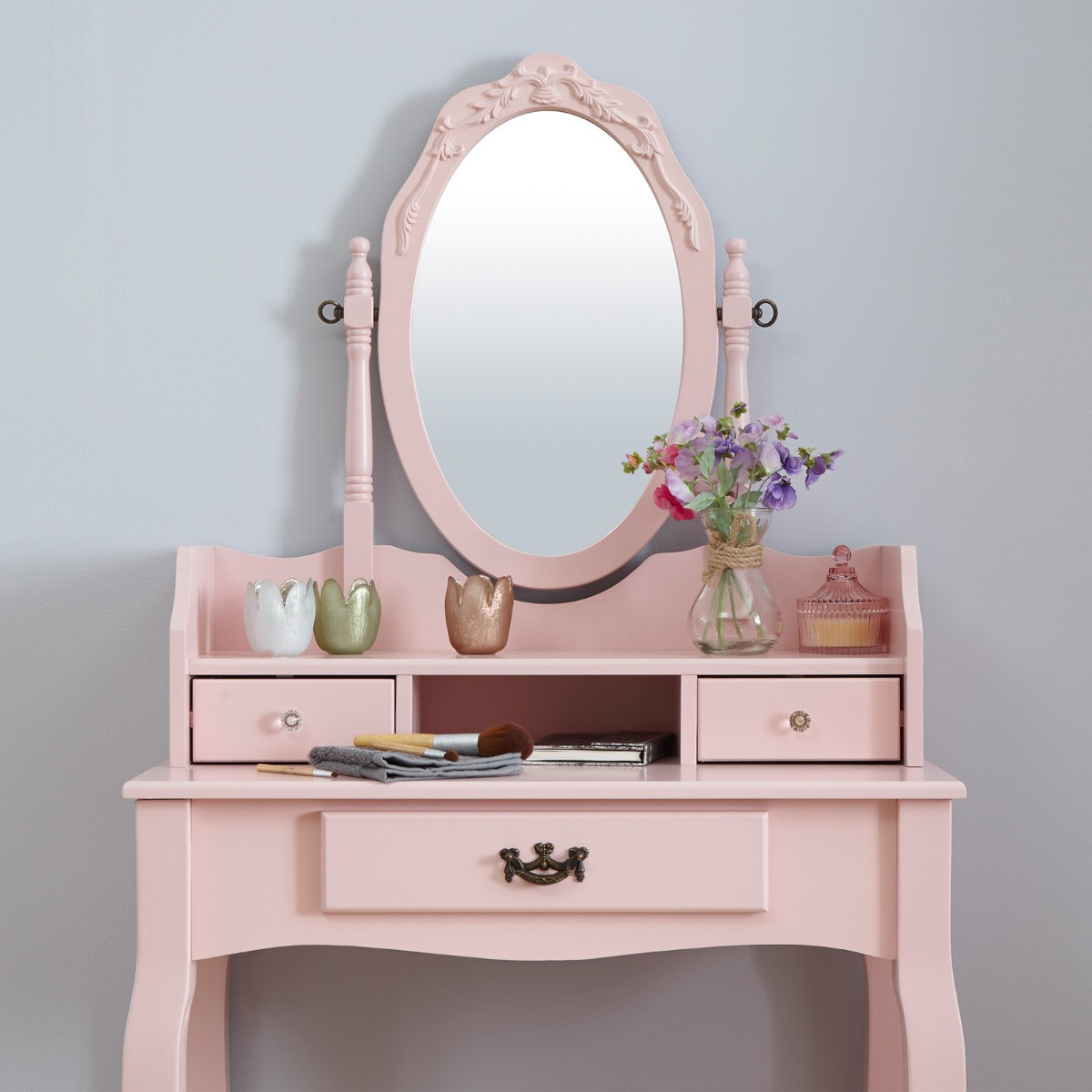Lumberton Dresser with Stool - Dusty Pink>
