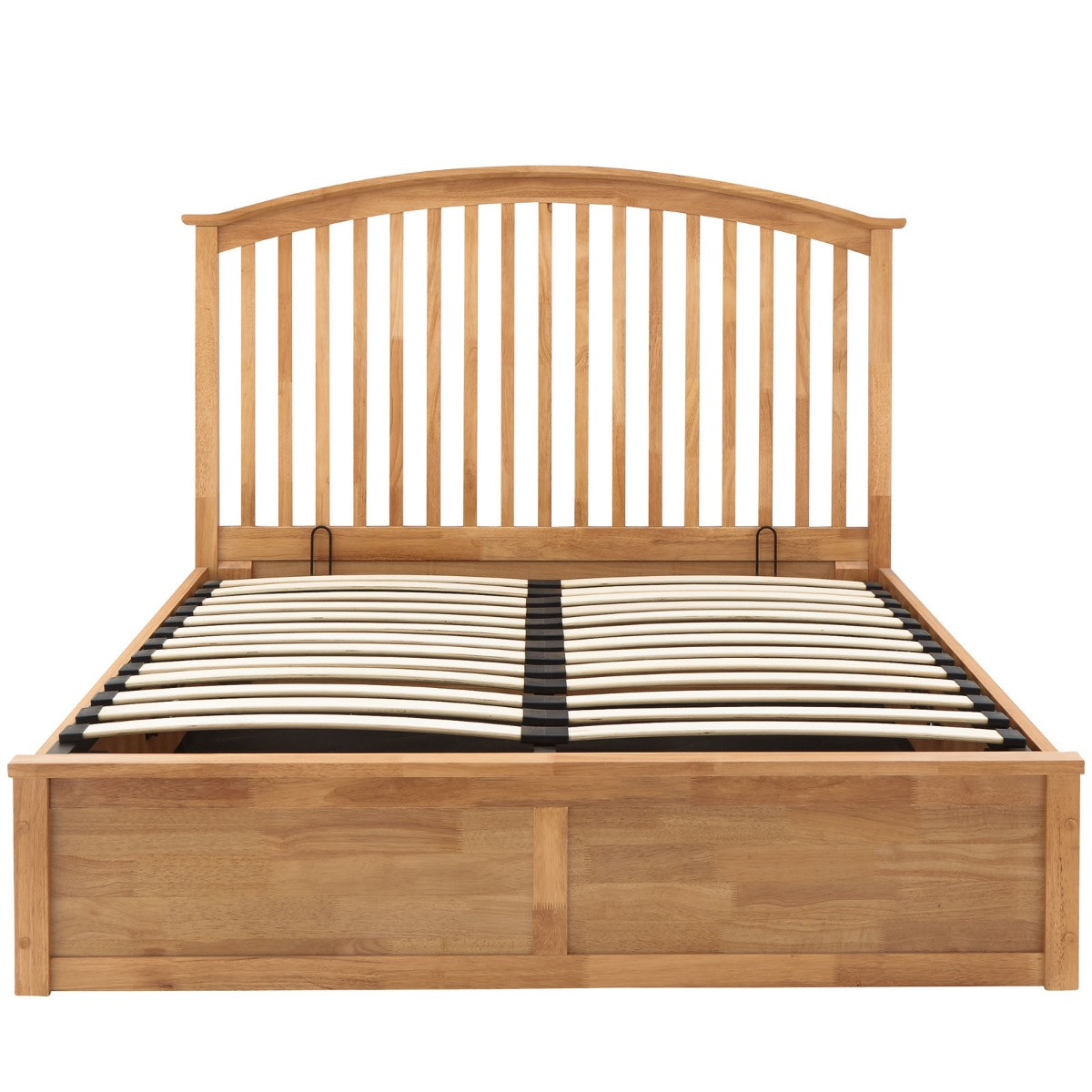 Madrid Wooden Ottoman Storage Bed, 4ft 6 Double - Oak>