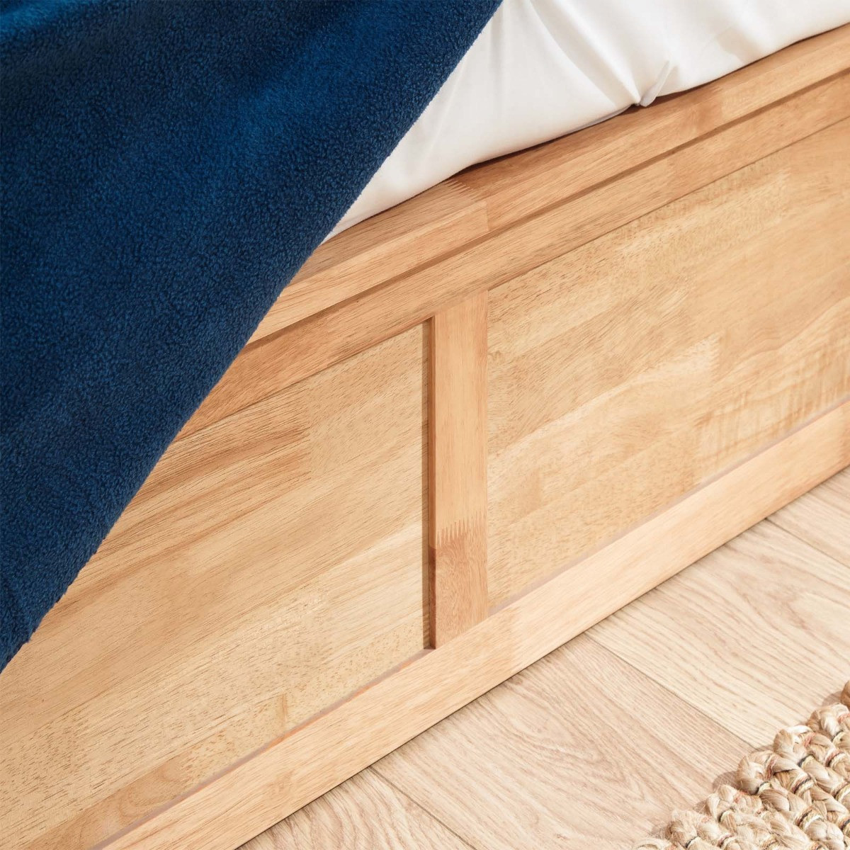 Madrid Wooden Ottoman Storage Bed, 5ft King - Oak>