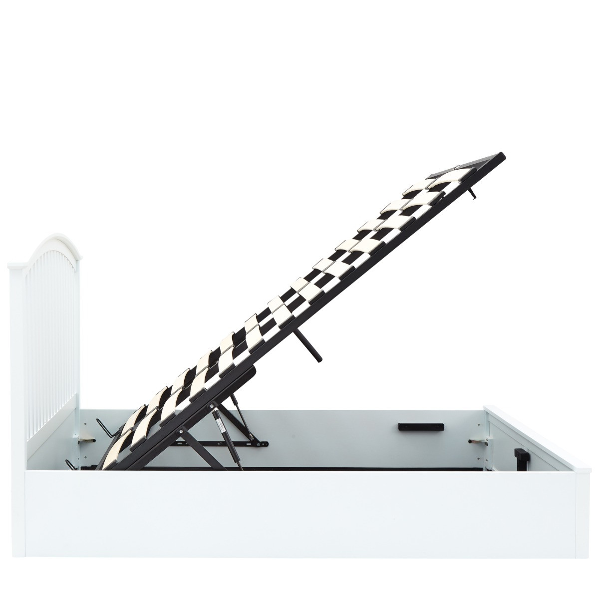 Madrid Wooden Ottoman Storage Bed - White>