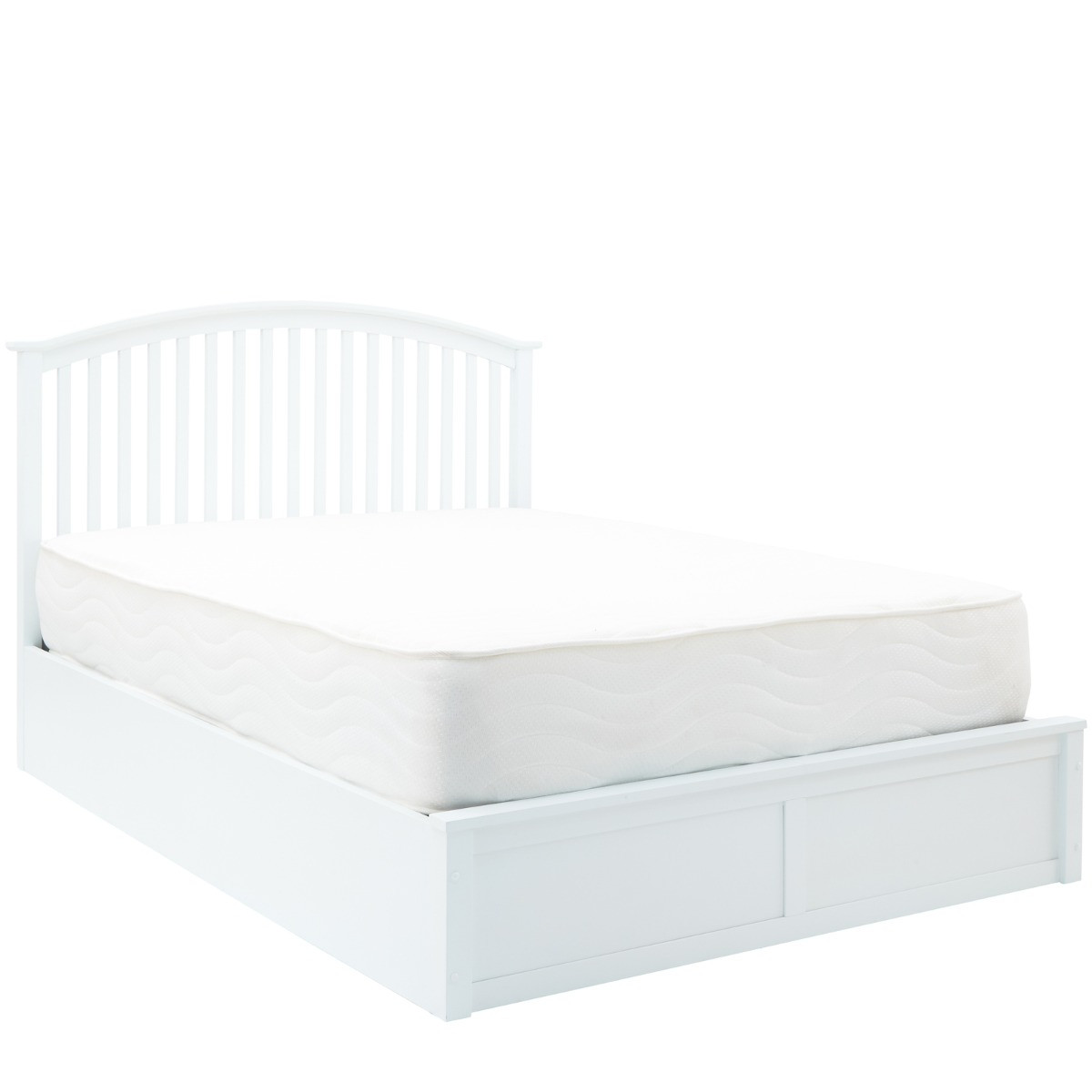 Madrid Wooden Ottoman Storage Bed - White>