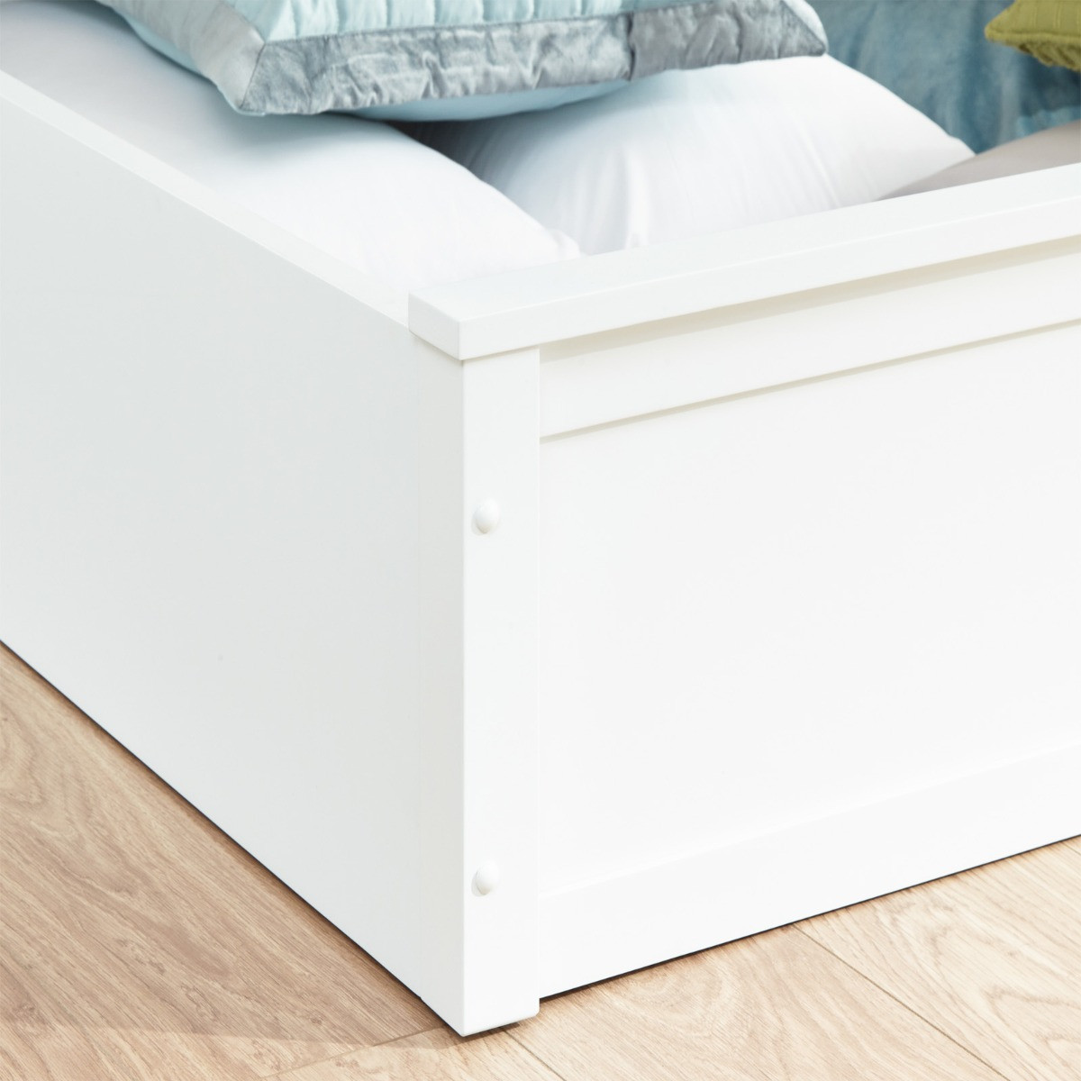 Madrid Wooden Ottoman Storage Bed - White>