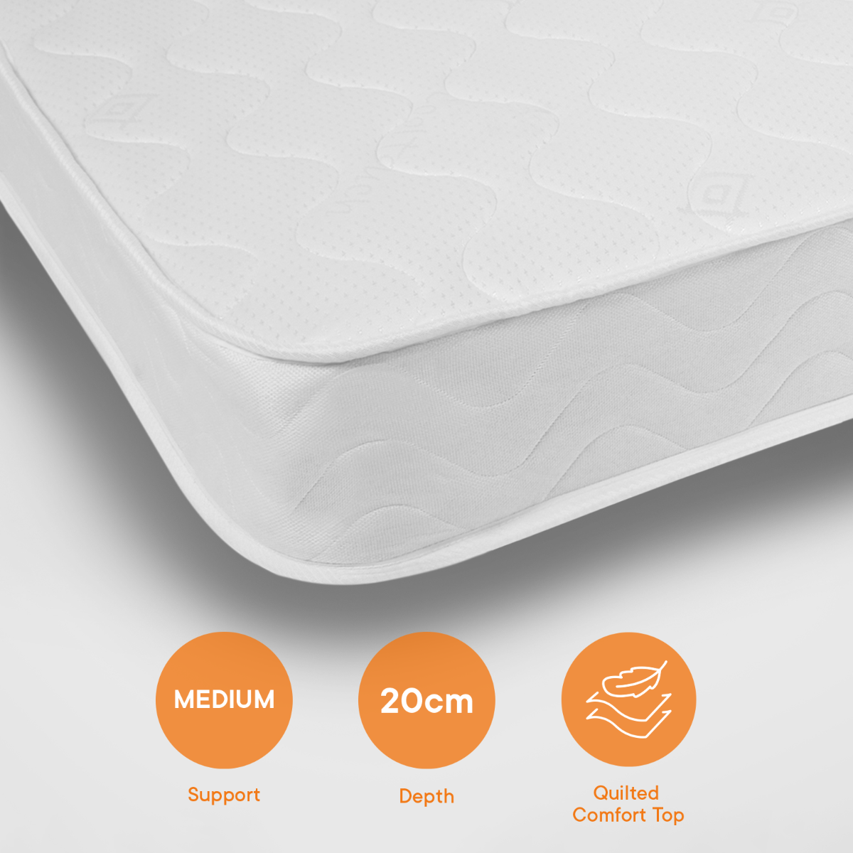 OHS Extra Comfort Memory Foam Spring Mattress, White – Shorty>