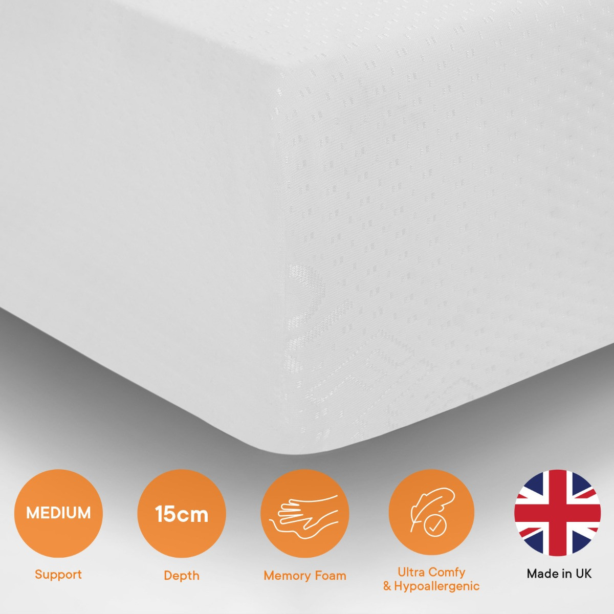 OHS Supreme Pure Memory Foam Mattress - White>