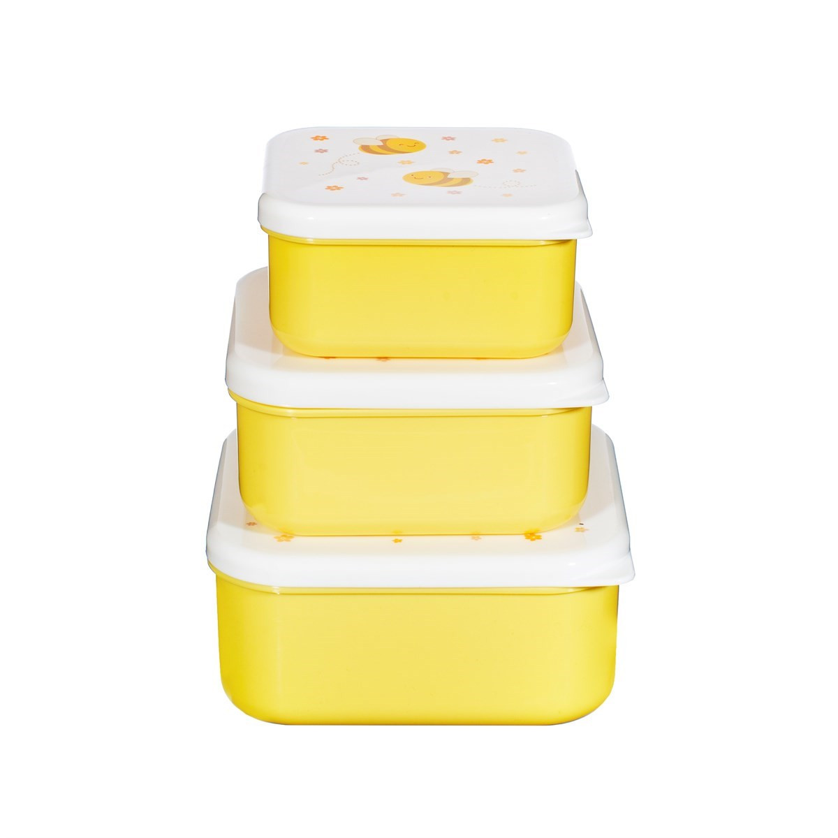 Sass & Belle Bee Happy Lunch Boxes, Cream - 3 Pack>