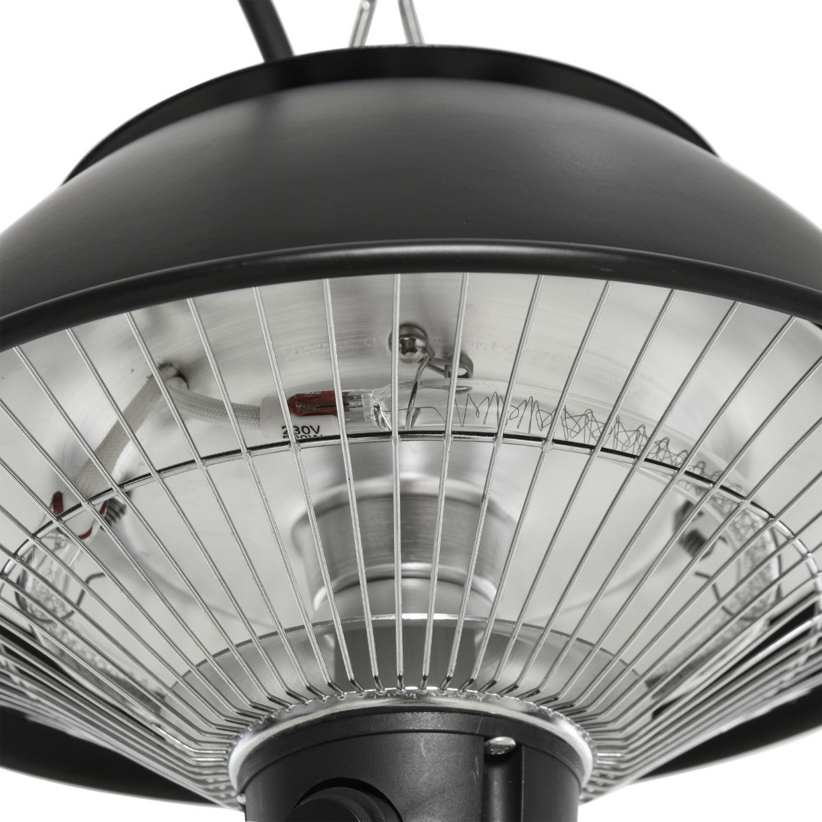 Outsunny Hanging Electric Halogen Heater Light, 600W - Black>