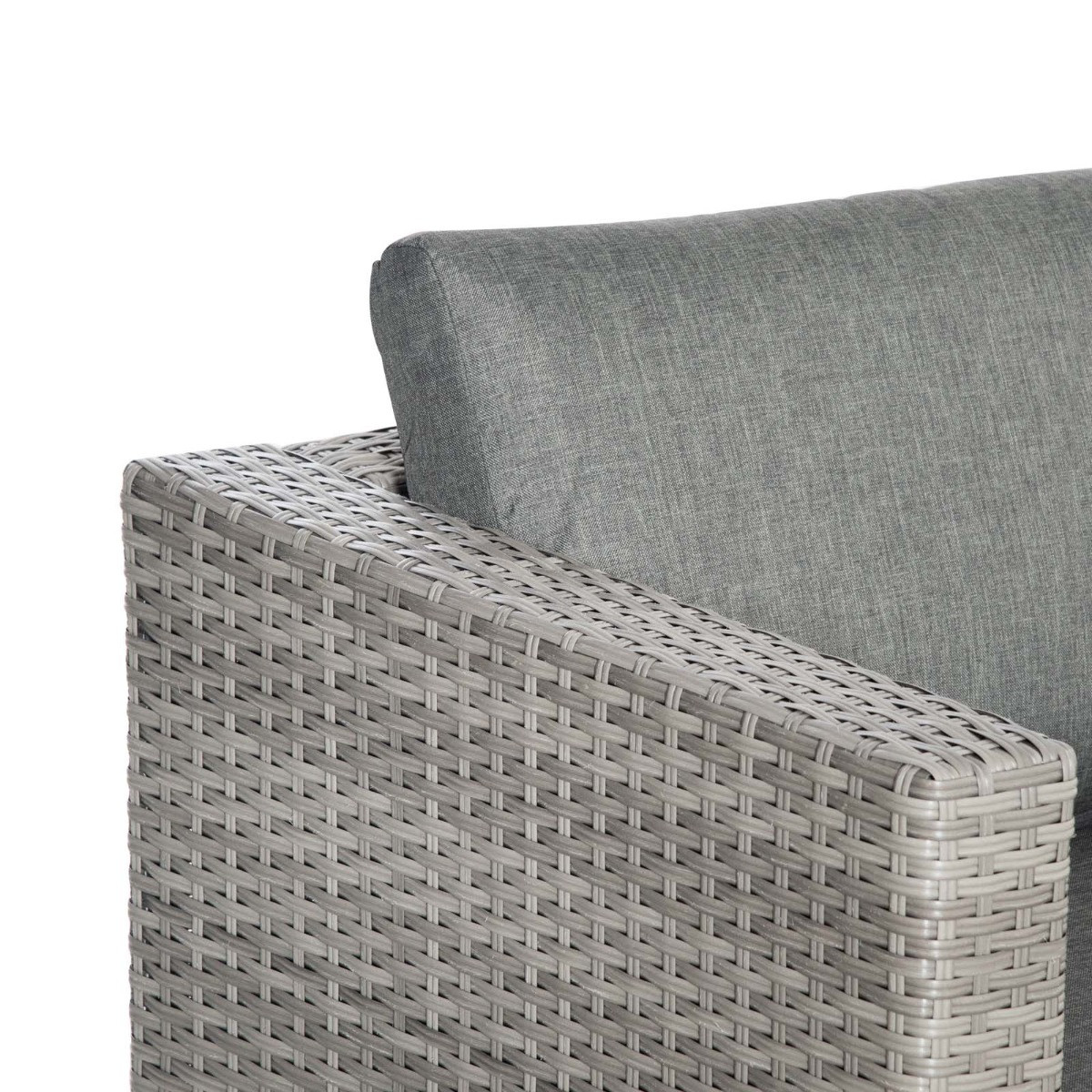 Outsunny Rattan Sofa Set With Coffee Table, 3 Piece - Grey>