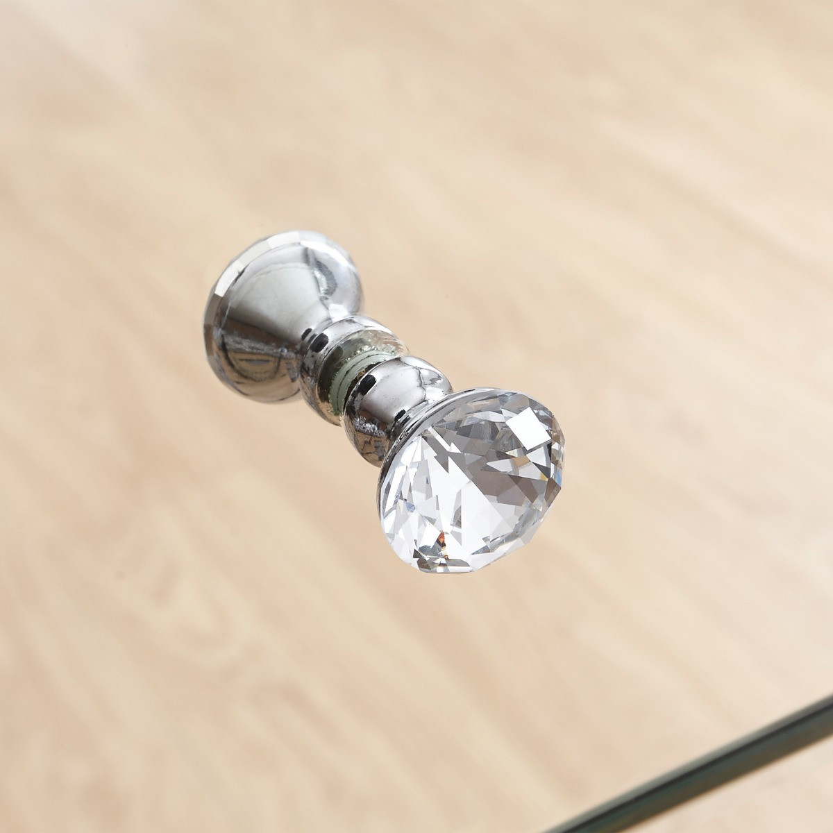 Mirrored 2 Drawer Slim Chest Clear Glass>